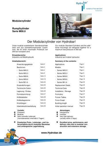 Hydraulikzylinder Katalog - Hydrobar Hydraulik & Pneumatik GmbH