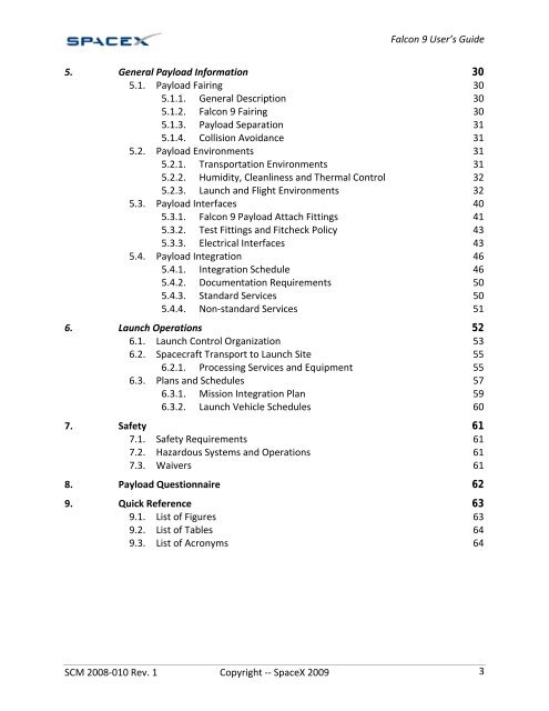 Falcon 9 Launch Vehicle Payload User's Guide - SpaceX