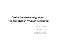 Global Sequence Alignment: the Needleman-âWunsch Algorithm
