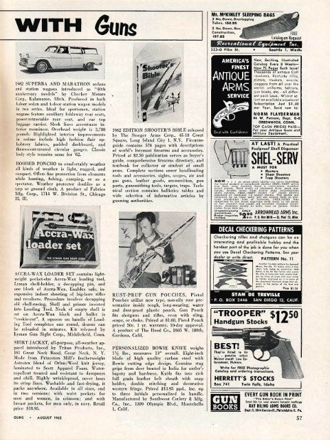 GUNS Magazine August 1962