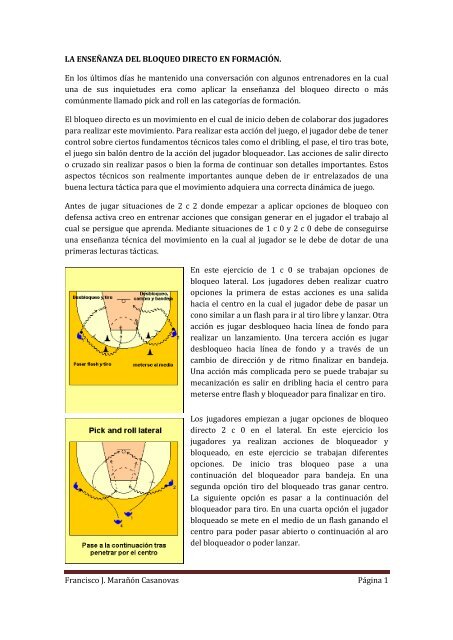 La enseÃ±anza del bloqueo directo en formaciÃ³n - Desdeelbanquillo