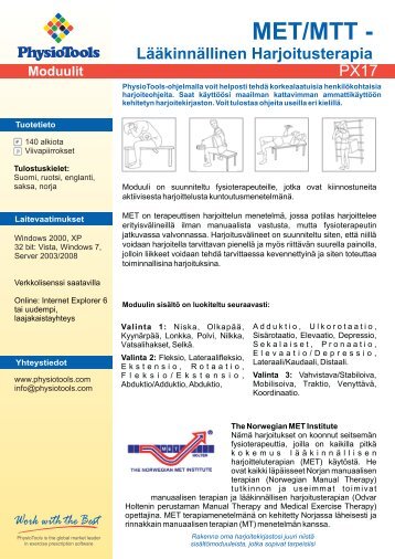 PX17 Medical Exercise Therapy Product Card - PhysioTools