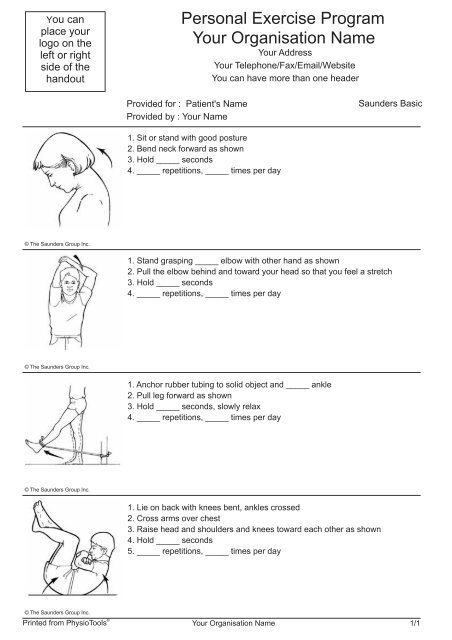 Saunders Exercises Xpress Basic Exercises - PhysioTools