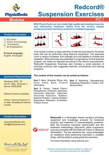 RC1 Redcord Suspension Exercises Product Card - PhysioTools