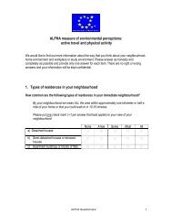 ALPHA measure of environmental perceptions: active travel and ...