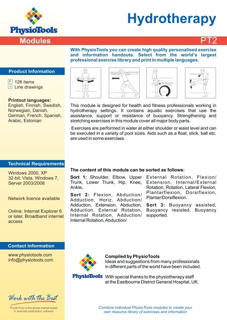 physiotools personal exercise program