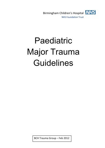 Paediatric Major Trauma Guidelines - KIDS - Birmingham Children's ...