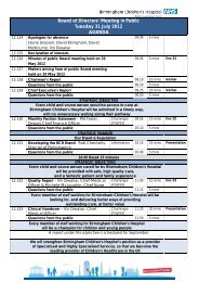 Board Meeting Agenda July 2012 - Birmingham Children's Hospital