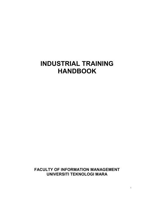 INDUSTRIAL TRAINING HANDBOOK