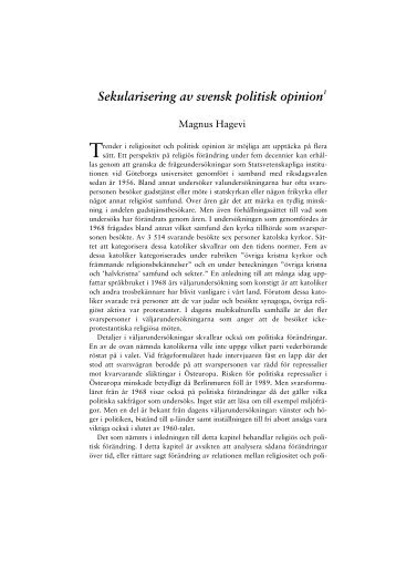 Den politiska opinionens sekularisering - SOM-institutet - GÃ¶teborgs ...