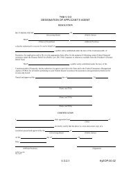 Designation of Applicant Agent Form - Kentucky Emergency ...