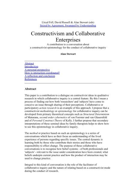 Constructivism and Collaborative Enterprises