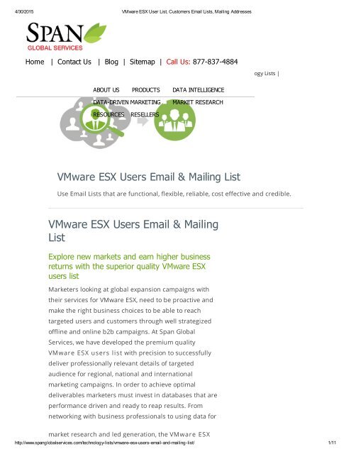 Purchase Prepackaged Vmware ESX User Lists from Span Global Services