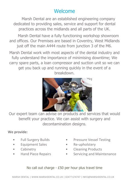 Marsh Dental Product Brochure 2015/2016