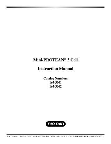 Mini-PROTEANÂ® 3 Cell Instruction Manual