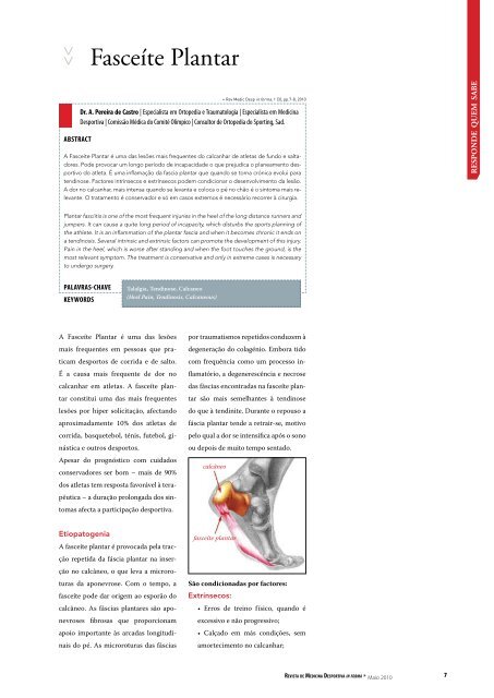 FasceÃ­te plantar: Dr. Pereira de Castro - Revdesportiva.pt