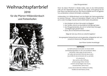 Weihnachtspfarrbrief - Pfarre Wildendürnbach