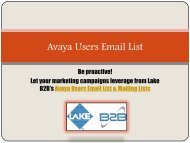 Avaya Users Email List