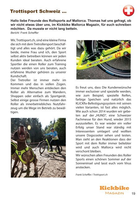 Kickbike Magazin Mallorca Frühjahr 2015 - Das Tretrollermagazin 