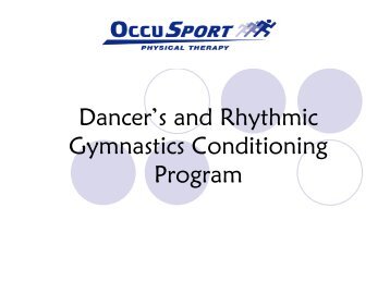 Dancer's and Rhythmic Gymnastics Conditioning Program - MedGym