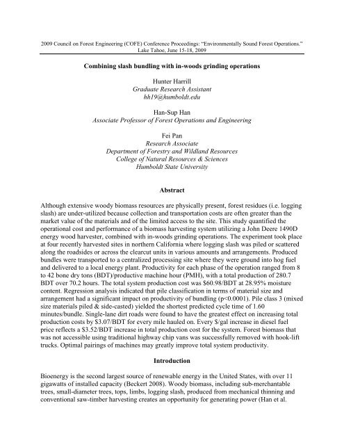 Combining slash bundling with in-woods grinding operations