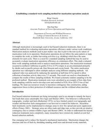 1 Establishing a standard work sampling method for mastication ...