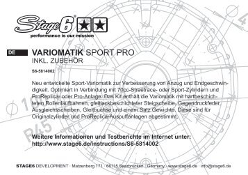 Stage6 VARIOMATIK SPORT PRO S6-5814002