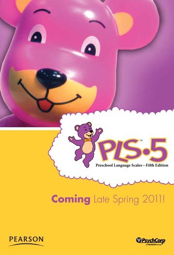 Coming Late Spring 2011! - Speech and Language