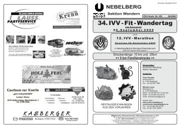 34. IVV - Fit - Wandertag - Union Nebelberg