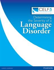 Determining the Severity of a Language Disorder - Speech and ...