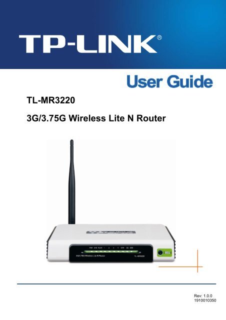 TL-MR3220 3G/3.75G Wireless Lite N Router - TP-Link