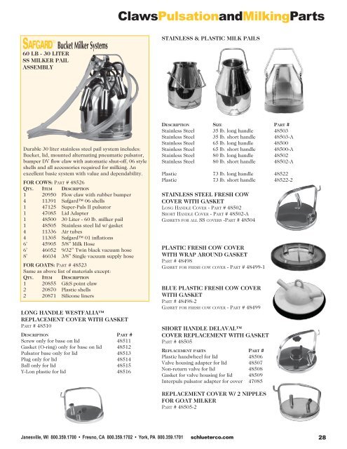 Download the Full PDF Catalog - Schlueter Dairy Technologies