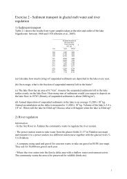 Exercise 2 - Sediment transport in glacial melt water and river ...