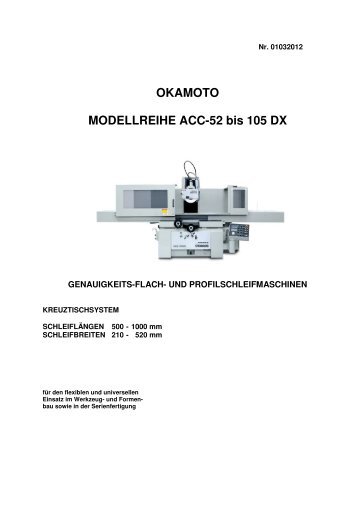 OKAMOTO MODELLREIHE ACC-52  bis 105 DX