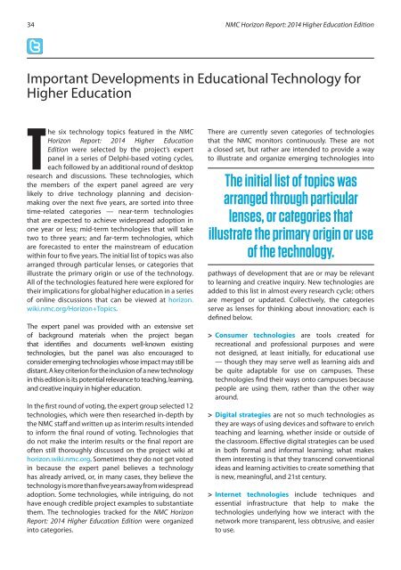 NMC Horizon Report > 2014 Higher Education Edition