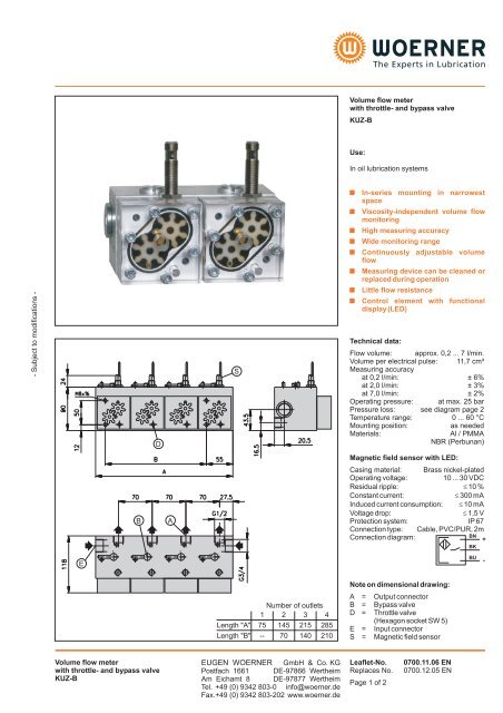 P0700 EN KUZ-B Volume flow meter with ... - TROMA-MACH sro