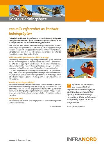 Kontaktledningsbyte - Infranord.se
