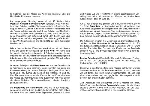 Elternbrief Juni 2012 - Grundschule Kredenbach