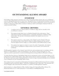 Criteria for award (pdf) - Earlham College