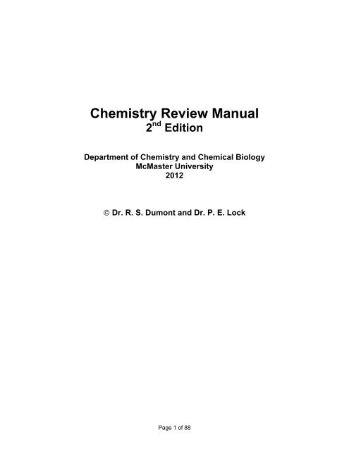 Chemistry Review Manual 2