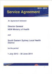2013/14 Service Agreement - South Eastern Sydney Local Health ...