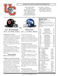 UC Bulldogs vs. Shorter - Union College Athletics