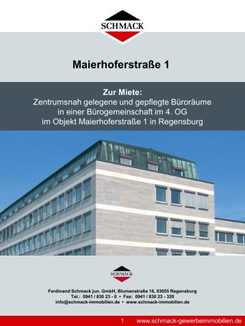 MaierhoferstraÃe 1 Zur Miete - Schmack Immobilien