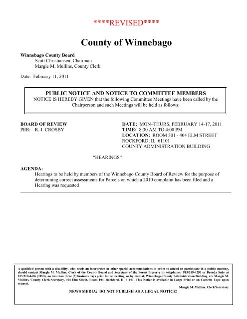 County of Winnebago - Winnebago County, Illinois