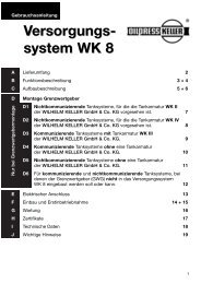 Versorgungssystem WK 8 - Oilpress Keller
