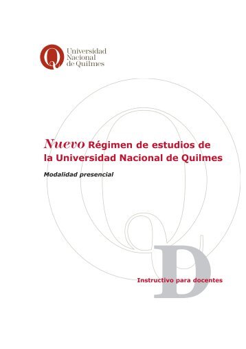 Nuevo RÃ©gimen de estudios de la Universidad Nacional de Quilmes