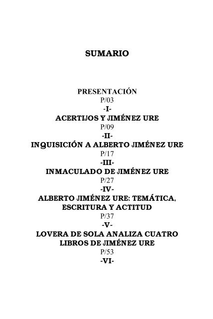 APROXIMACIONES A LA OBRA LITERARIA DE JIMÉNEZ URE