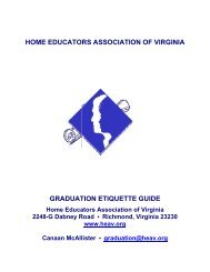 home educators association of virginia graduation etiquette guide