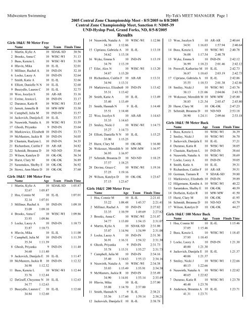 Pool Results - PDF - Central Zone