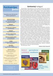 Psichiatrijos Å¾inios - Lietuvos psichiatrÅ³ asociacija